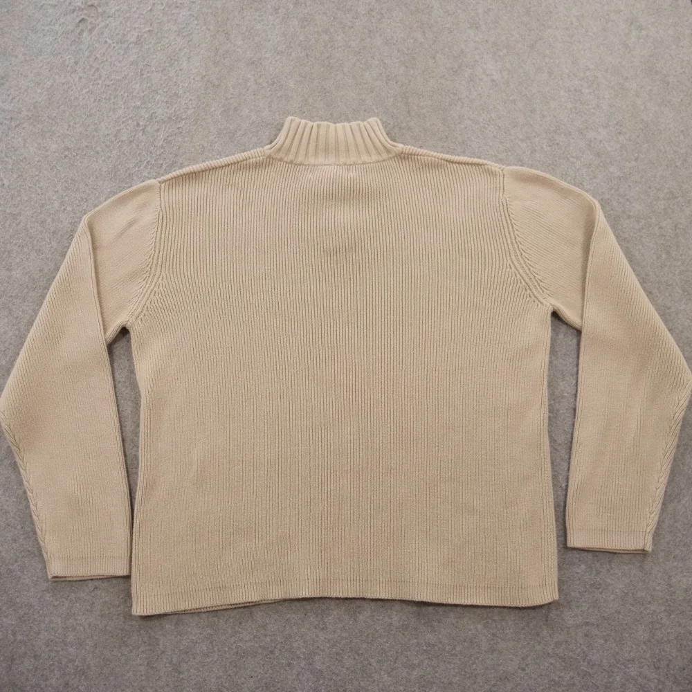 Banana Republic Sweater Mens Extra Large Beige Mock Neck Knit Pullover